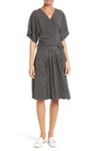 Women's Diane Von Furstenberg Polka Dot Silk D-ring Wrap Dress - Black