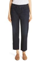 Women's Eileen Fisher Frayed Hem Pull-on Ankle Jeans - Blue