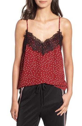 Women's Heartloom Andra Polka Dot Satin Camisole - Red