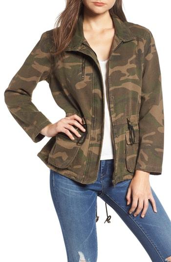 Women's Blanknyc Camo Print Army Jacket - Green
