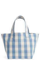 Trademark Small Gingham Nylon Grocery Tote - Blue