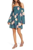 Women's Billabong Night Fox Off The Shoulder Dress - Green