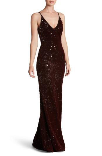 Women's Dress The Population Vanessa Sequin Gown - Purple