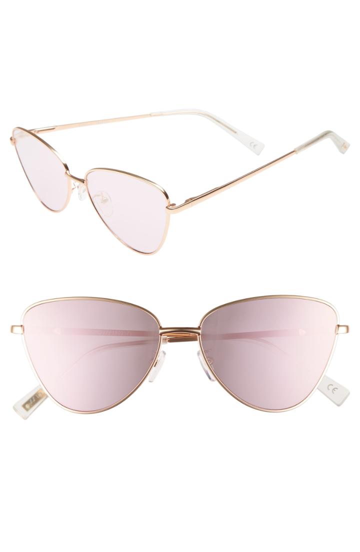 Women's Le Specs Echo 50mm Butterfly Sunglasses - Matte Rose Gold