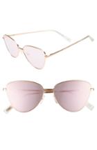 Women's Le Specs Echo 50mm Butterfly Sunglasses - Matte Rose Gold