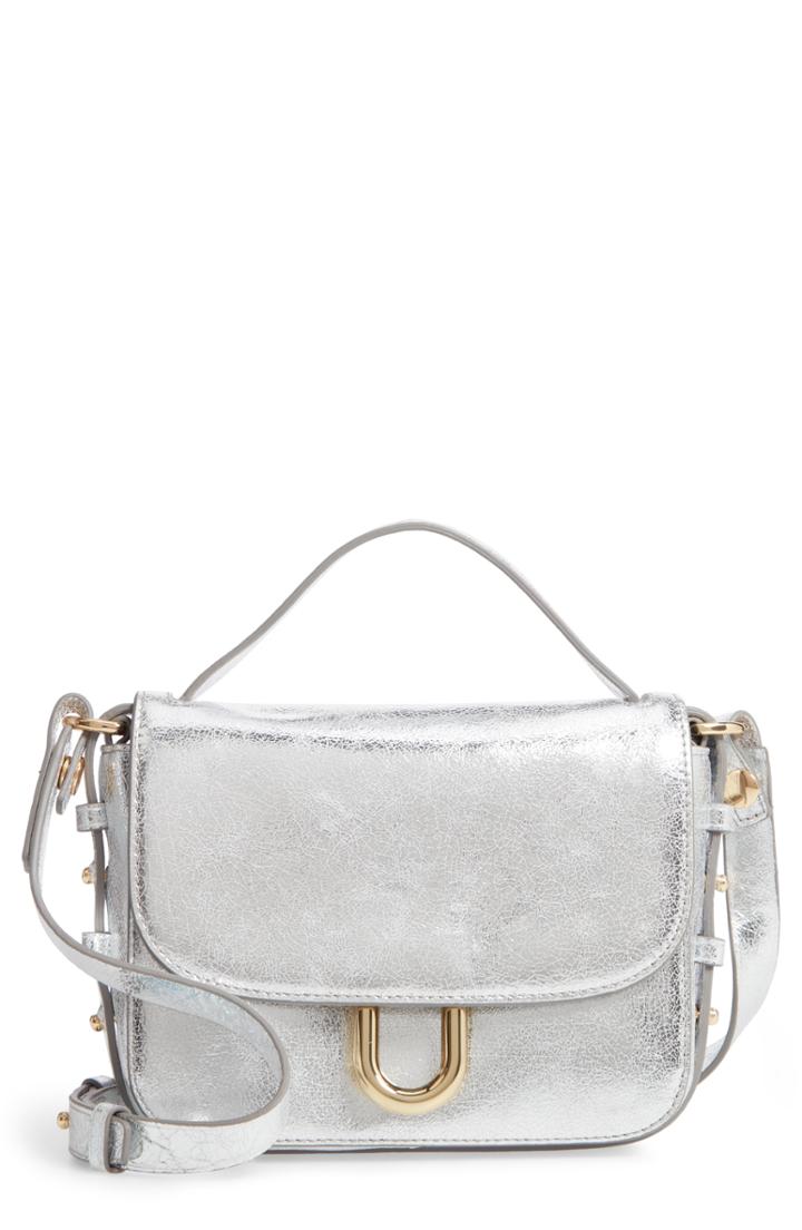 J.crew Harper Metallic Leather Crossbody Bag - Metallic