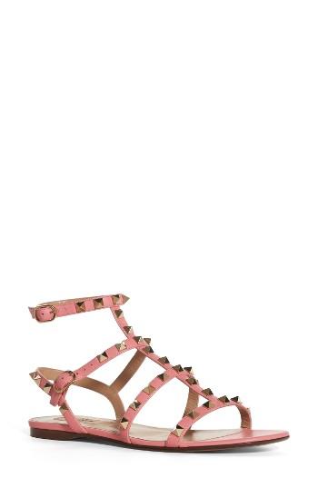 Women's Valentino Garavani Rockstud Gladiator Sandal .5us / 37.5eu - Coral