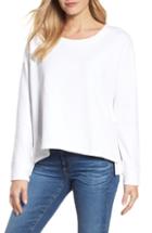 Women's Caslon Side Slit Relaxed Sweatshirt, Size - White