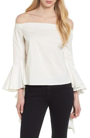 Women's Bishop + Young Gigi Ruffle Sleeve Off The Shoulder Top - White