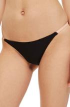 Women's Topshop Tanga Colorblock Bikini Bottoms Us (fits Like 16-18) - Black