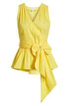 Petite Women's 1901 Cotton Blend Wrap Blouse P - Yellow