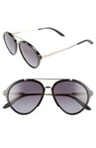 Women's Carrera Eyewear 54mm Gradient Aviator Sunglasses - Shiny Black Gold
