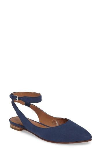 Women's Caslon Abby Ankle Strap Flat M - Blue