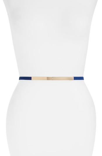 Women's Elise M. 'lohan' Metal Plate Elastic Belt, Size - Royal Blue