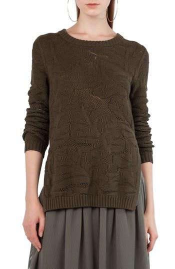 Women's Akris Punto Tropical Leaf Knit Pullover - Green