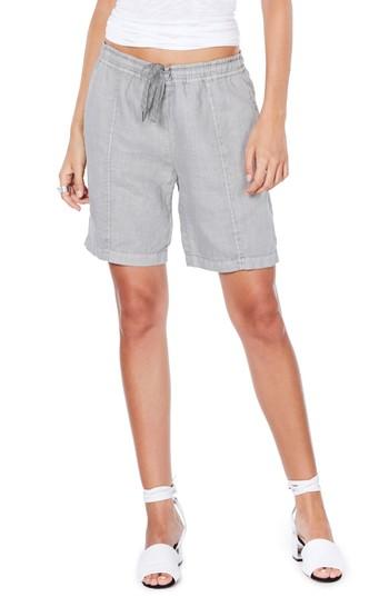 Women's Michael Stars Linen Bermuda Shorts - Grey