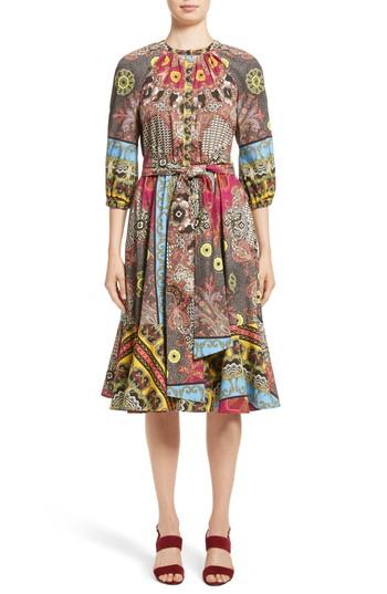 Women's Etro Jungle Paisley Print Cotton Dress Us / 42 It - Black