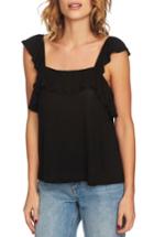 Women's 1.state Square Neck Ruffle Top, Size - Black