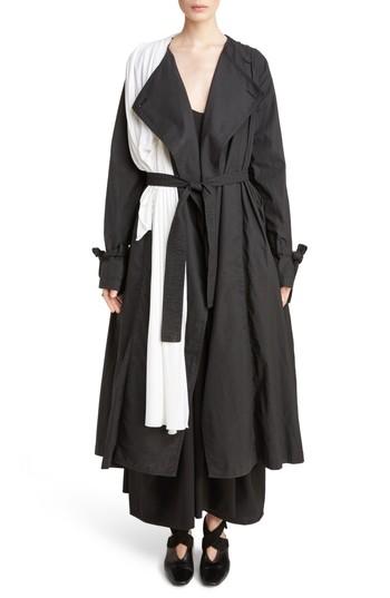 Women's J.w.anderson Draped Collar Trench Coat, Size - Black