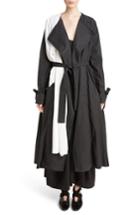 Women's J.w.anderson Draped Collar Trench Coat, Size - Black
