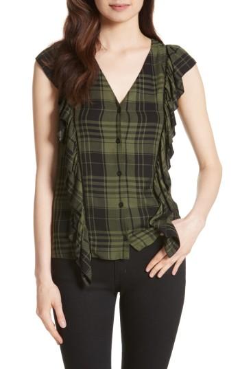 Women's Alice + Olivia Janet Side Ruffle Blouse - Green