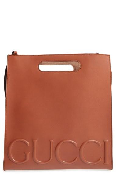 Men's Gucci Embossed Calf Leather Tote -