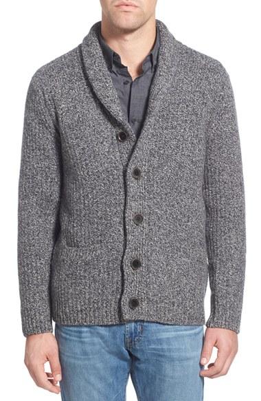 Men's Schott Nyc Shawl Collar Wool Blend Cardigan