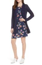 Women's Halogen Textured Cotton Knit Cardigan, Size - Blue