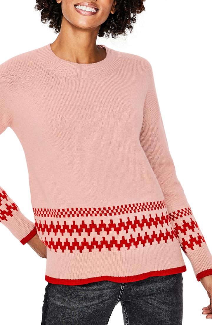 Women's Boden Theodora Fair Isle Sweater - Pink