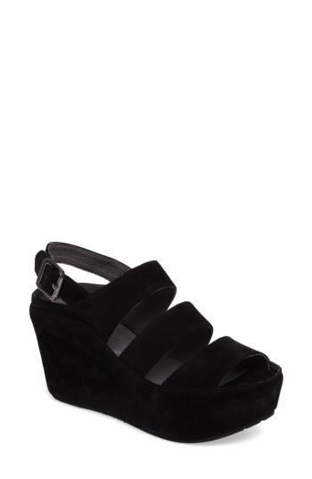 Women's Chocolat Blu Windsor Platform Wedge Sandal M - Black