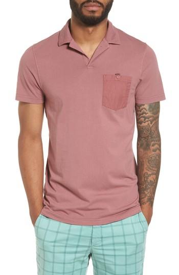 Men's Ted Baker London Stelly Modern Slim Fit Polo (l) - Pink