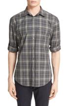 Men's John Varvatos Collection Slim Fit Check Sport Shirt - Metallic