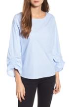 Women's Emerson Rose Ruched Sleeve Boatneck Top - Blue