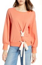 Women's Halogen Lace-up Sweatshirt - Coral