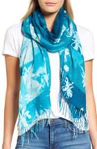 Women's Nordstrom Solar Patchwork Tissue Wool & Cashmere Scarf, Size - Blue/green
