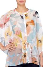 Women's Catherine Catherine Malandrino Komai Floral Chiffon Blouse