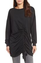 Women's Caslon Ruched Front Tunic, Size - Black