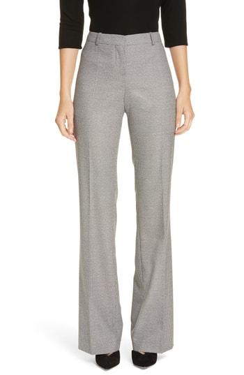 Women's Boss Tulea Blurred Optic Wool Suiting Trousers - Black