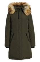 Women's Sam Edelman Faux Fur Trim Down Jacket - Green