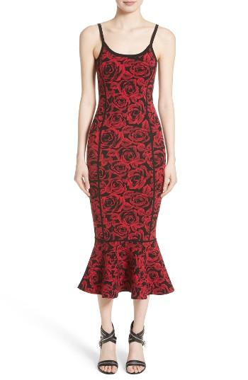 Women's Michael Kors Stretch Rose Jacquard Tank Dress - Red