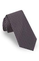 Men's Ted Baker London Basket Weave Grid Silk Tie, Size - Black