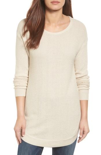 Women's Caslon Texture Knit Tunic, Size - Beige
