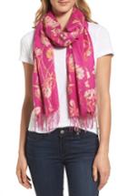 Women's Nordstrom Cambridge Print Wool & Cashmere Scarf, Size - Pink
