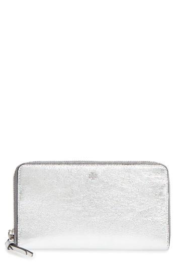 Women's Tory Burch Metallic Leather Continental Wallet - Metallic