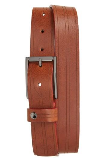 Men's Ted Baker London Magno Leather Belt - Tan