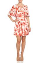 Women's Cece Floating Poppies Capelet Dress