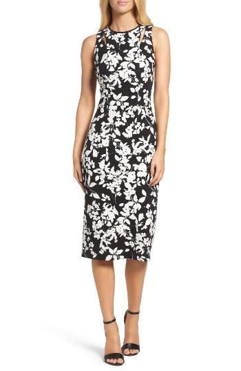 Women's Maggy London Print Sheath Dress - Black