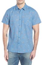 Men's Kahala Waveriders Trim Fit Print Sport Shirt, Size - Blue