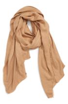 Women's Sole Society Raw Edge Scarf, Size - Brown