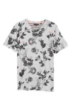 Men's Ted Baker London Doberma Trim Fit Floral Print T-shirt (l) - Grey